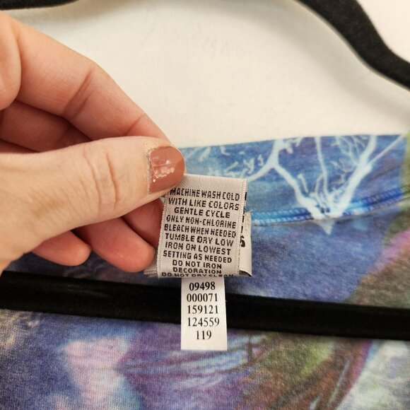 Chico's Floral Blouse Top Shirt Y2K Burnout 90s Lightweight Embellished Size M - Picture 6 of 6